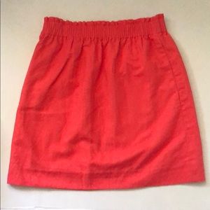 Coral linen jcrew skirt